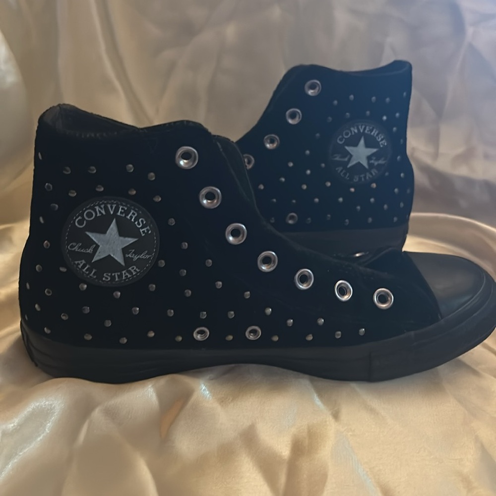 Converse Black Athletic High-Top Sneakers with Studded Design